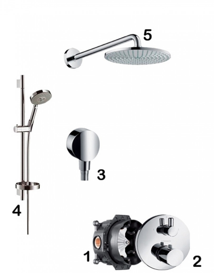 iControl set de finition encatr� avec robinet d'arr�t et inverseur 15955 Hansgrohe