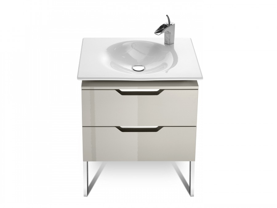 Meuble sous vasque et vasque Kalahari-N 80cm Cr&eacute;me ROCA