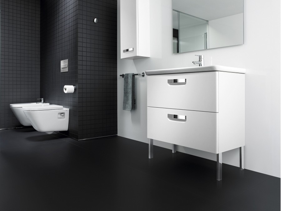 Meuble Simple Vasque Unik The Gap 80cm Blanc ROCA