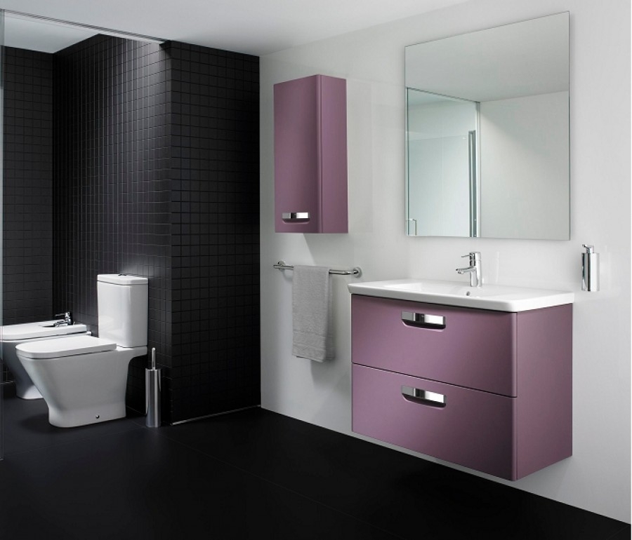 Meuble Simple Vasque Unik The Gap 80cm Raisin ROCA