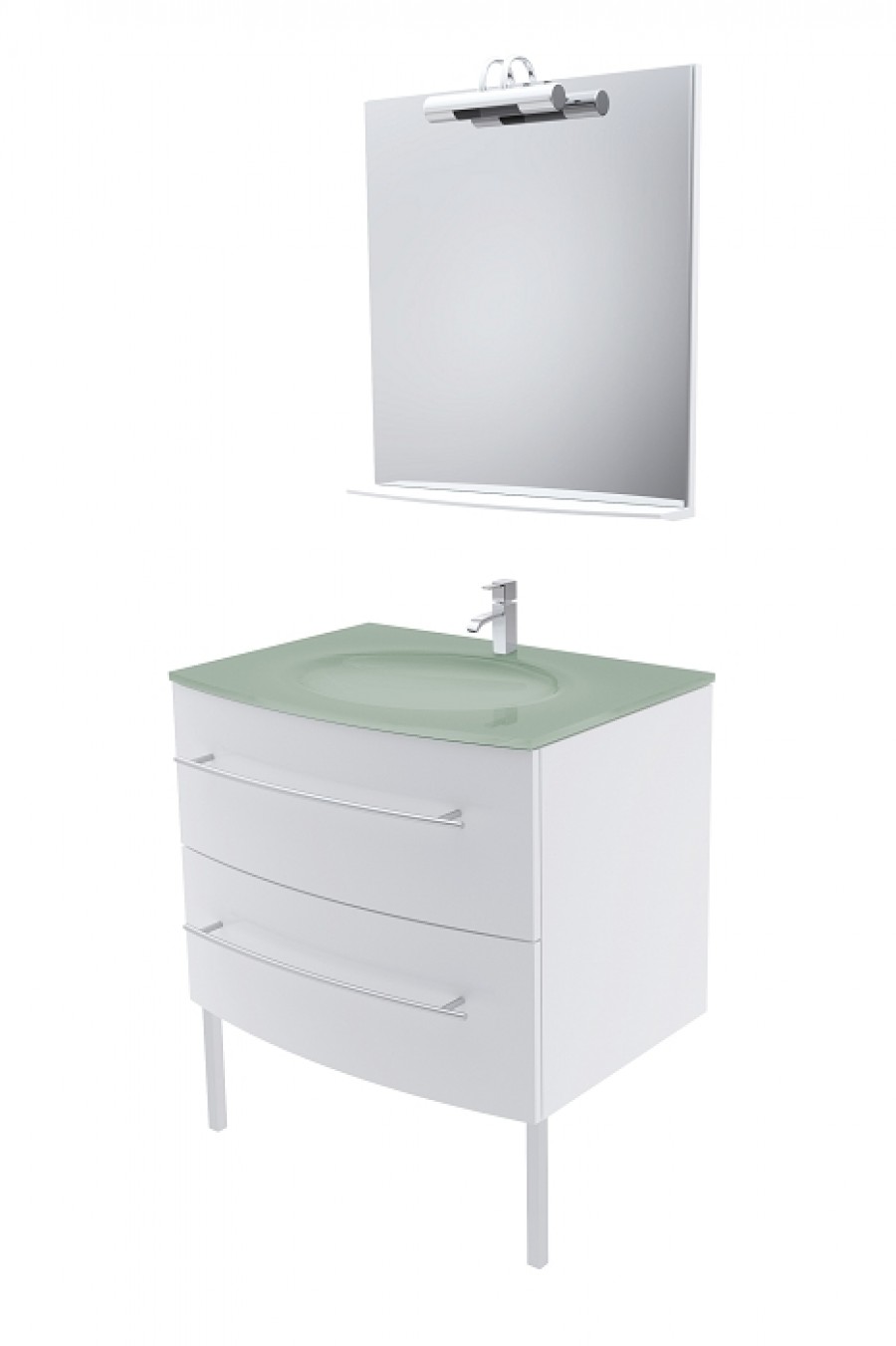 Meuble simple vasque Curve 75 cm Blanc