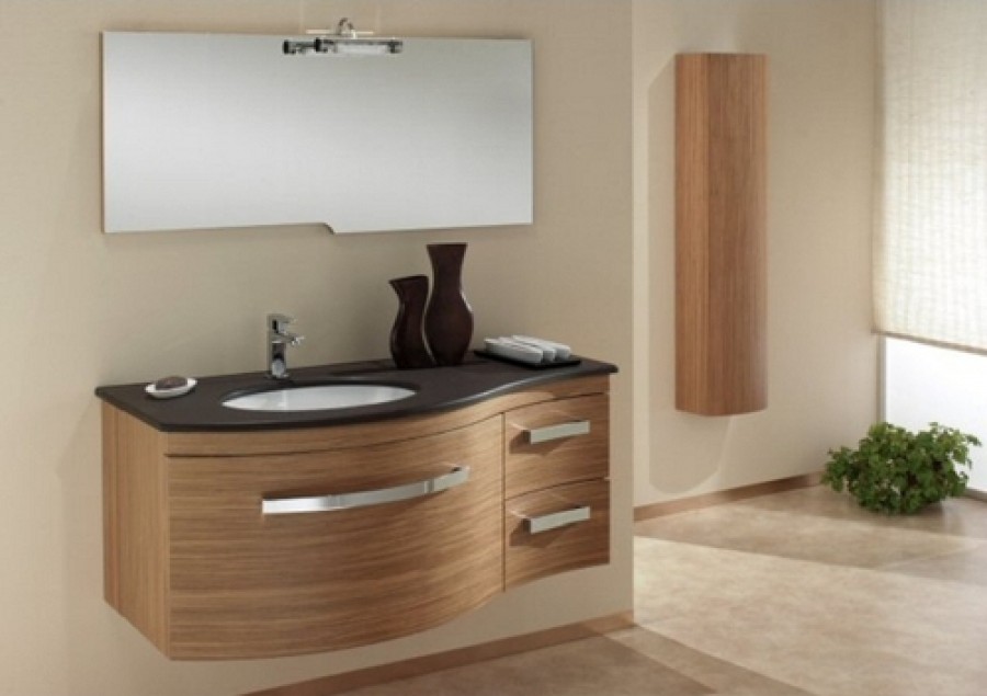 Meuble de salle de bain Ambra composition 2 - Teck