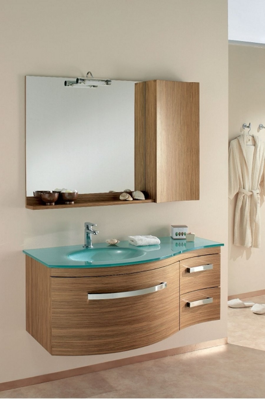 Meuble de salle de bain Ambra composition 1 - Teck