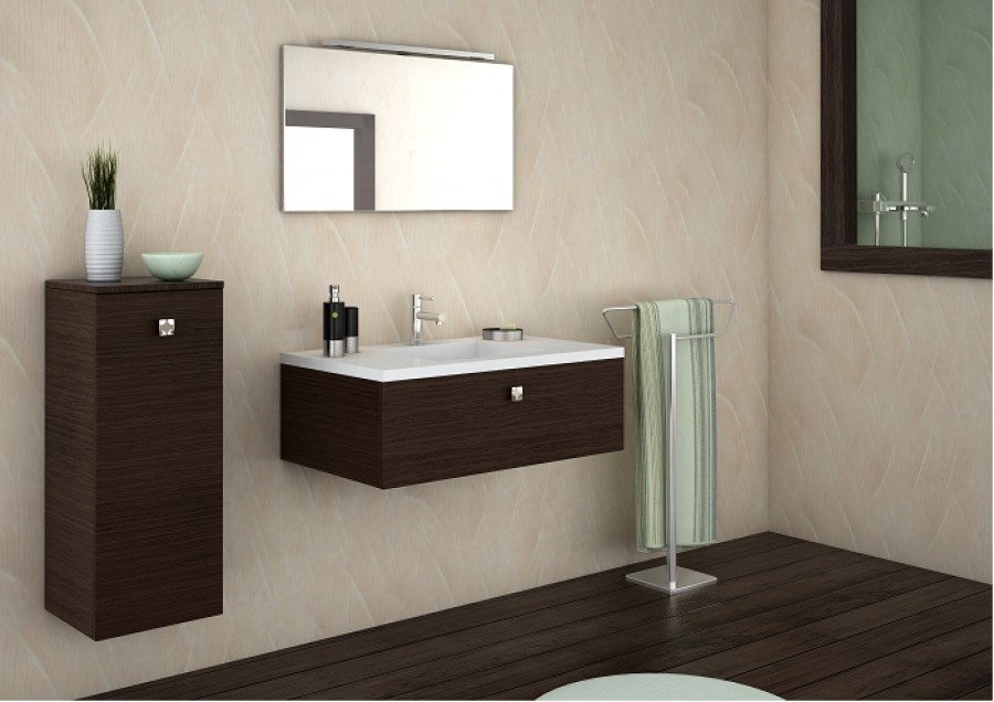 Meuble simple vasque Vogue 90 Weng&eacute; bross&eacute;