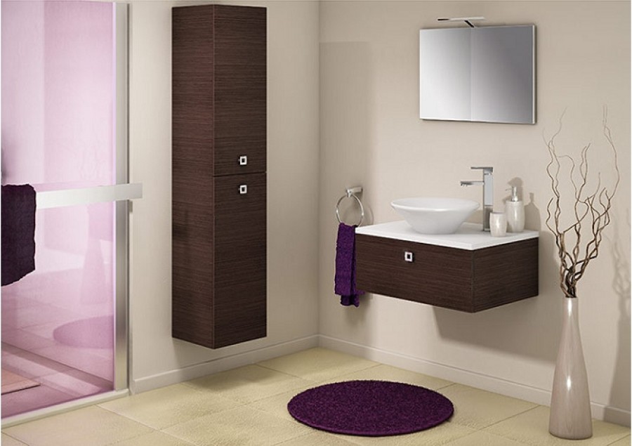 Meuble simple vasque Vogue 70 Weng&eacute; bross&eacute;