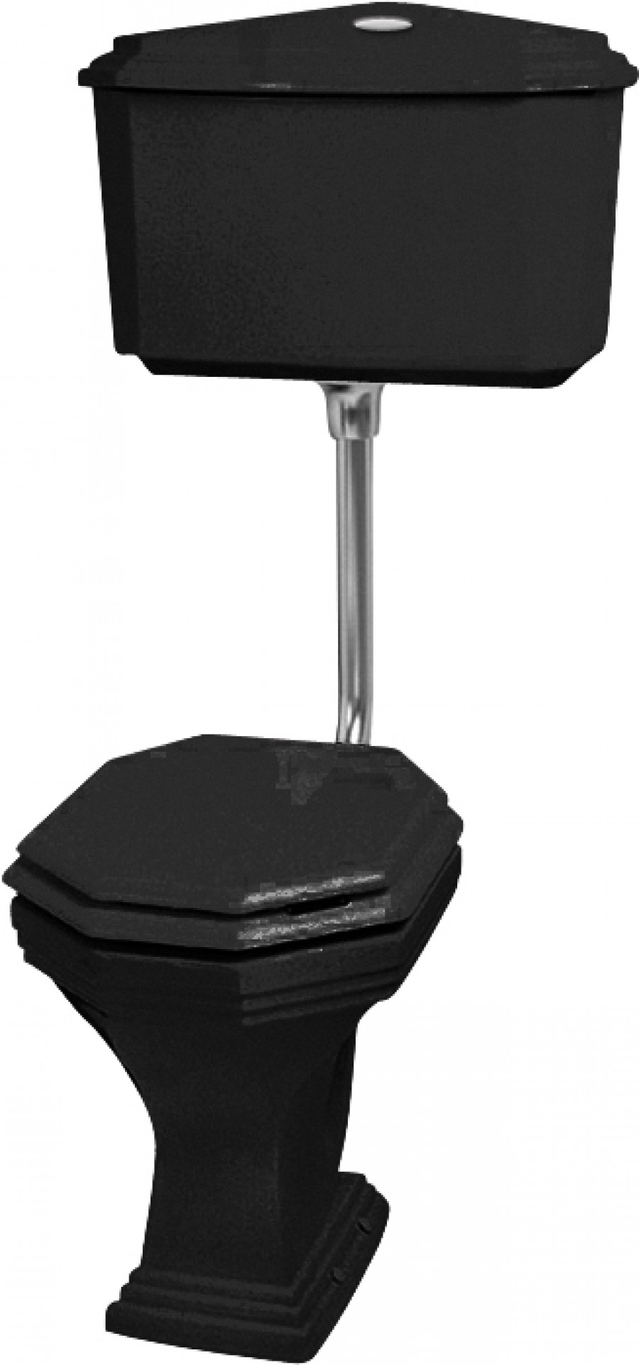 Cuvette WC noir avec réservoir mihaut rétro Ascott sortie