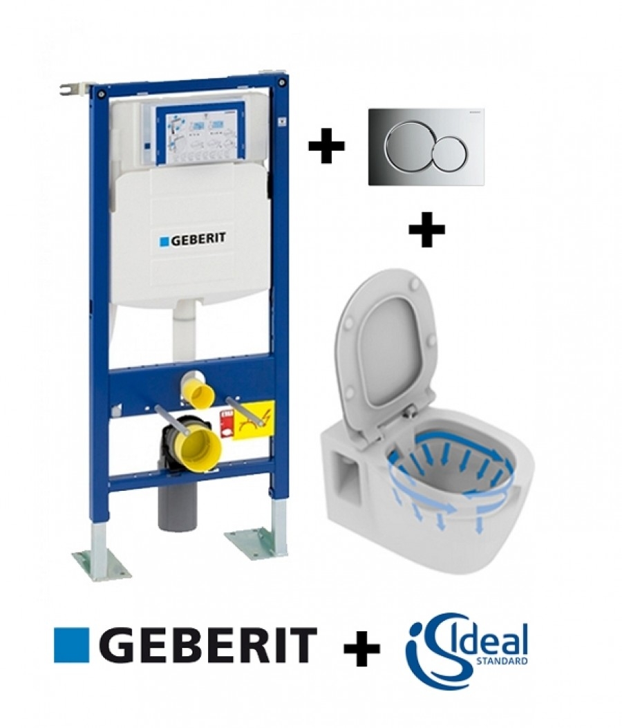 Pack Geberit UP320 + Cuvette Connect sans bride + plaque Sigma CHR
