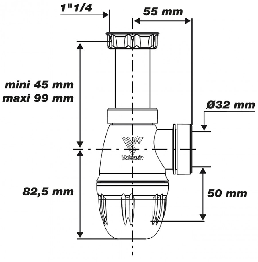 Siphon Lavabo Pvc 6107 Joint Intégrésanitaire.Fr | Meuble De Salle