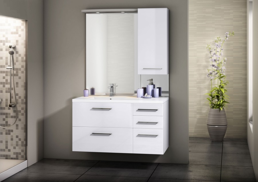 Salle De Bain Bleu Grise Et Blanc ~ meuble simple vasque integrale 105 cm cristal blanc sanitaire fr Salle De Bain Bleu Grise Et Blanc ~ meuble simple vasque integrale 105 cm cristal blanc sanitaire fr