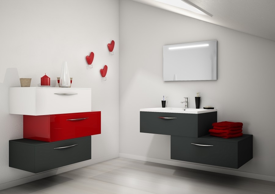 Salle De Bain Bleu Grise Et Blanc ~ meuble simple vasque vogue 90 opale anthracitesanitaire fr meuble Salle De Bain Bleu Grise Et Blanc ~ meuble simple vasque vogue 90 opale anthracitesanitaire fr meuble