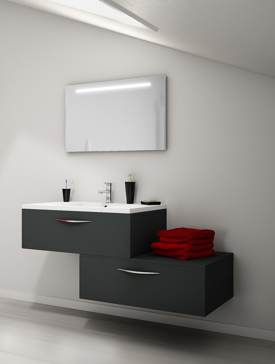 Salle De Bain Bleu Grise Et Blanc ~ meuble simple vasque vogue 90 opale anthracitesanitaire fr meuble Salle De Bain Bleu Grise Et Blanc ~ meuble simple vasque vogue 90 opale anthracitesanitaire fr meuble