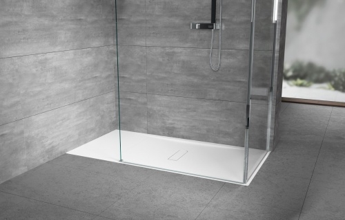 Receveur de douche soutien sol Novellini Custom Blanc doux antidérapant hauteur 12 cm Bonde colonne vidage incluse surélevé stable résistant profil renfort métal plaque acrylique résine Panneau