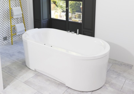 Tablier En Biocryl Blanc Pour Baignoire Ilot Plenitude Ovale Kinedo
