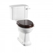 WC Compact BURLINGTON avec levier de réservoir en céramique 520 - Abattant frein de chute Acajou