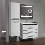 Meuble PRESTIGE 3 tiroirs 80cm - Blanc brillant - SANS miroir