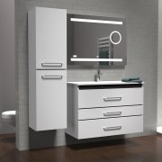 Meuble PRESTIGE 3 tiroirs 100cm - Blanc brillant - SANS miroir