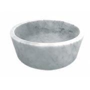 Vasque à poser en pierre ronde blanc marbré diamètre 42cm UR2006