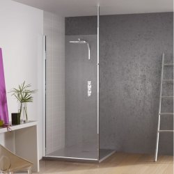 Paroi de douche fixe Kinespace Solo avec Mât 70cm