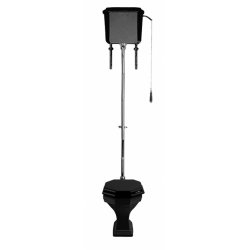 Cuvette WC noir avec réservoir haut rétro Ascott sortie horizontale Cuvette WC noir avec réservoir haut rétro Ascott sortie horizontale