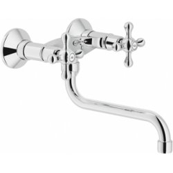Mélangeur évier mural bec orientable rétro chromé Grazia GRC5003/CR Mélangeur évier mural bec orientable rétro chromé Grazia GRC5003/CR