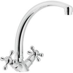 Mélangeur évier bec orientable rétro chromé Grazia GRC5117/5CR Mélangeur évier bec orientable rétro chromé Grazia GRC5117/5CR