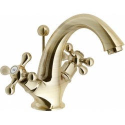 Mélangeur lavabo monotrou rétro vieux bronze Grazia GRC5118/6BR Mélangeur lavabo monotrou rétro vieux bronze Grazia GRC5118/6BR