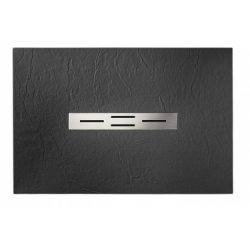 Receveur de douche 70x100 Graphite écoulement linéaire Ardesia  Receveur de douche 70x100 Graphite écoulement linéaire Ardesia