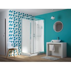Cabine de douche EDEN faible hauteur - Porte pivotante - 100x80cm Cabine de douche EDEN faible hauteur - Porte pivotante - 100x80cm