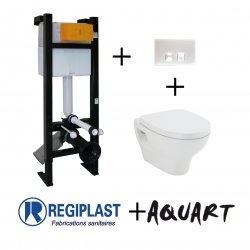 Pack WC Bâti-support Evo + Cuvette POP2 + Plaque Blanche