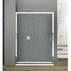 Paroi de douche coulissante ZEPHYROS 2.0 2P - Chromé - Transparent - 100cm