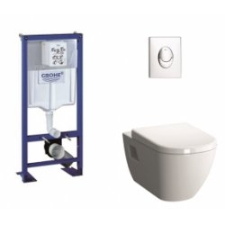 Pack WC Grohe Rapid SL + Cuvette D-Light Vitraflush 2.0 + Plaque Chromée