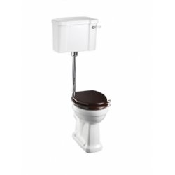 WC BURLINGTON avec levier de réservoir en céramique Taille basse 520 - Abattant frein de chute Acajou WC BURLINGTON avec levier de réservoir en céramique Taille basse 520 - Abattant frein de chute Acajou