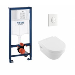 Pack WC Grohé Rapid SL Mural + Cuvette Architectura Design sans bride + Plaque Blanche