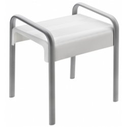 Tabouret de douche ARSIS 2 poignées - Blanc et Gris mat Tabouret de douche ARSIS 2 poignées - Blanc et Gris mat