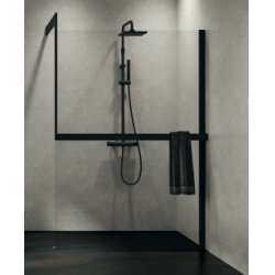 Système de fixation KIT-FRAME - Fixation au mur + Porte-serviette - Noir Système de fixation KIT-FRAME - Fixation au mur + Porte-serviette - Noir