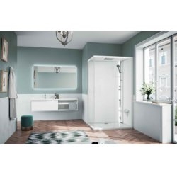 Cabine de douche Hammam GLAX 1 2.0 2P WHITE 120x80 cm - Receveur Extra-plat - Droite - Mitigeur Mécanique  Cabine de douche Hammam GLAX 1 2.0 2P WHITE 120x80 cm - Receveur Extra-plat - Droite - Mitigeur Mécanique