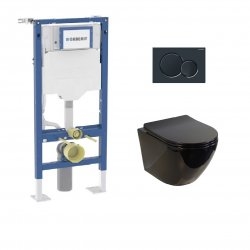 Pack Geberit UP320 + Cuvette sans bride KELOS Noir Brillant + Plaque Sigma Noir Pack Geberit UP320 + Cuvette sans bride KELOS Noir Brillant + Plaque Sigma Noir