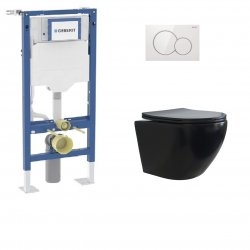Pack Geberit UP320 + Cuvette sans bride KELOS Flush Noir Mat + Plaque Sigma Blanc Pack Geberit UP320 + Cuvette sans bride KELOS Flush Noir Mat + Plaque Sigma Blanc