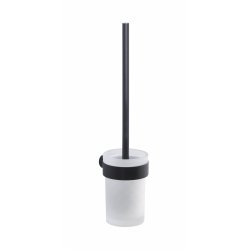 Porte-balayette WC mural avec brosse en nylon PIRENEI Noir Porte-balayette WC mural avec brosse en nylon PIRENEI Noir