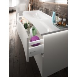 Meuble galbé simple vasque CURL 120 cm Coton Brillant Meuble galbé simple vasque CURL 120 cm Coton Brillant
