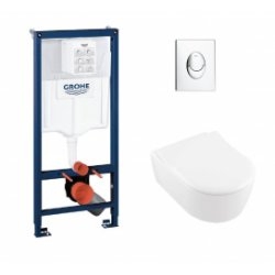 Pack WC Grohe Rapid SL + Cuvette AVENTO Villeroy & Boch + Plaque Skate Air Chromé* Pack WC Grohe Rapid SL + Cuvette AVENTO Villeroy & Boch + Plaque Skate Air Chromé*