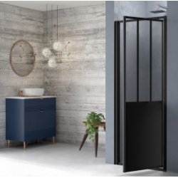 Porte de douche pivotante LOFT Steel 80 cm - Version Droite Porte de douche pivotante LOFT Steel 80 cm - Version Droite