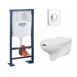 Pack WC Grohe Rapid SL + Cuvette PMR + Plaque Chromé Pack WC Grohe Rapid SL + Cuvette PMR + Plaque Chromé