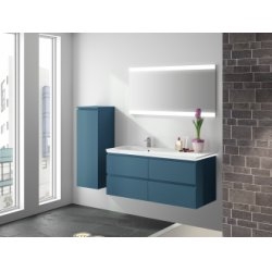 Meuble simple vasque décalé GLOSS Bleu Gris Meuble simple vasque décalé GLOSS Bleu Gris