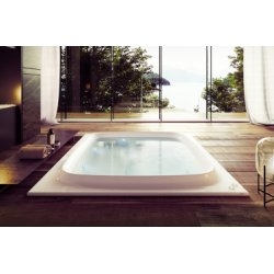Baignoire SKYLINE 190x190 cm seule - Blanc brillant - Illumatherapy Baignoire SKYLINE 190x190 cm seule - Blanc brillant - Illumatherapy