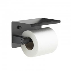 Porte rouleau avec support de rangement - Noir Mat Porte rouleau avec support de rangement - Noir Mat