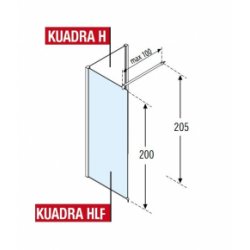 Panneau fixe latéral KUADRA HLF 140 cm - Transparent - Noir Panneau fixe latéral KUADRA HLF 140 cm - Transparent - Noir
