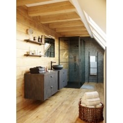 Meuble de salle de bain LOFT Ardoise Métallisée Meuble de salle de bain LOFT Ardoise Métallisée