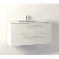 Meuble NEPTUNE Blanc 100cm vasque centrée - SANS miroir Meuble NEPTUNE Blanc 100cm vasque centrée - SANS miroir