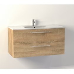 Meuble NEPTUNE Bois Clair 100 cm - SANS miroir Meuble NEPTUNE Bois Clair 100 cm - SANS miroir